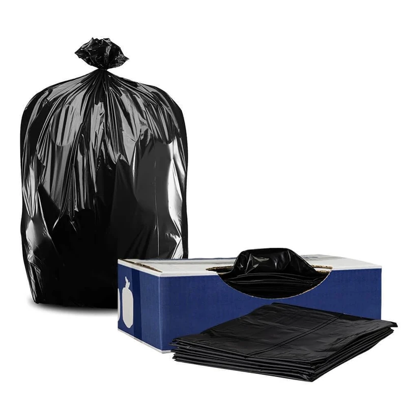 Plasticplace 35 Gallon Trash Bags, 1.5 Mil, 33"W x 48"H, Black, 100 / Case