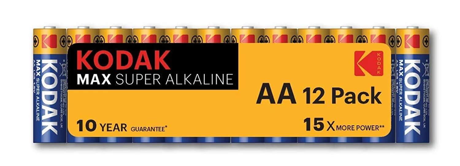 Kodak AA Max Alkaline Battery (Pack of 12)