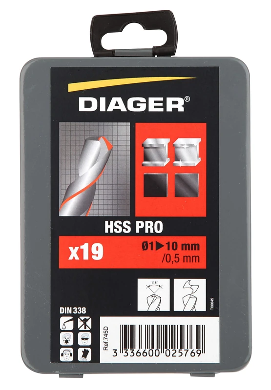 Diager 745d Set – 19 HSS Pro Drill Bits 1 – 10/0.5 mm