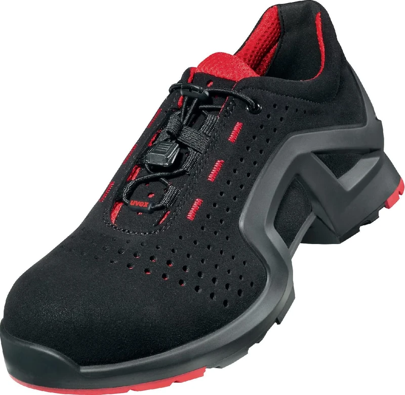 Uvex Damen 1 x-tended Support Safety Shoes - S1 SRC, Red/Black - Size 7