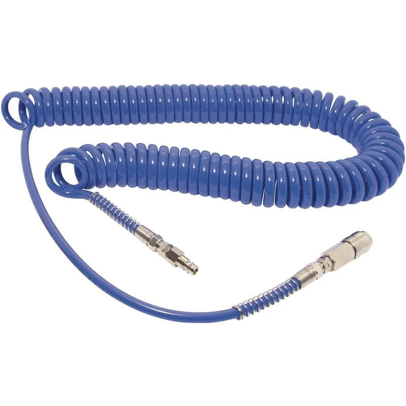 10 M Spiral hose made from polyurethane 8 x 12 MM with Connector and Nozzle