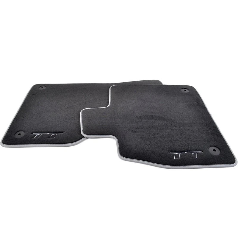 Audi 8S1061275MNO Textile Floor Mats Premium Front Black/Silver Grey Pack of 2