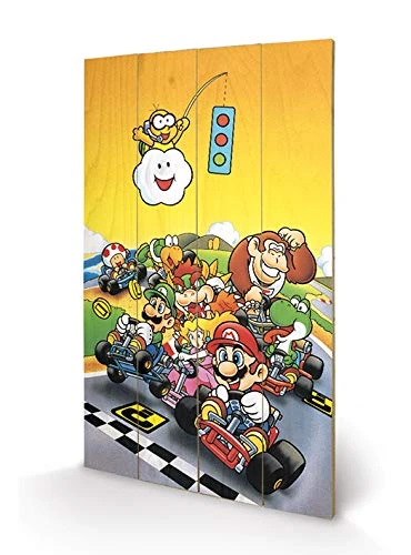 Pyramid International Super Mario Kart (Retro) -Wood Print 45 x 76cm, Multi-Colour, 45 x 76 x 1.3 cm