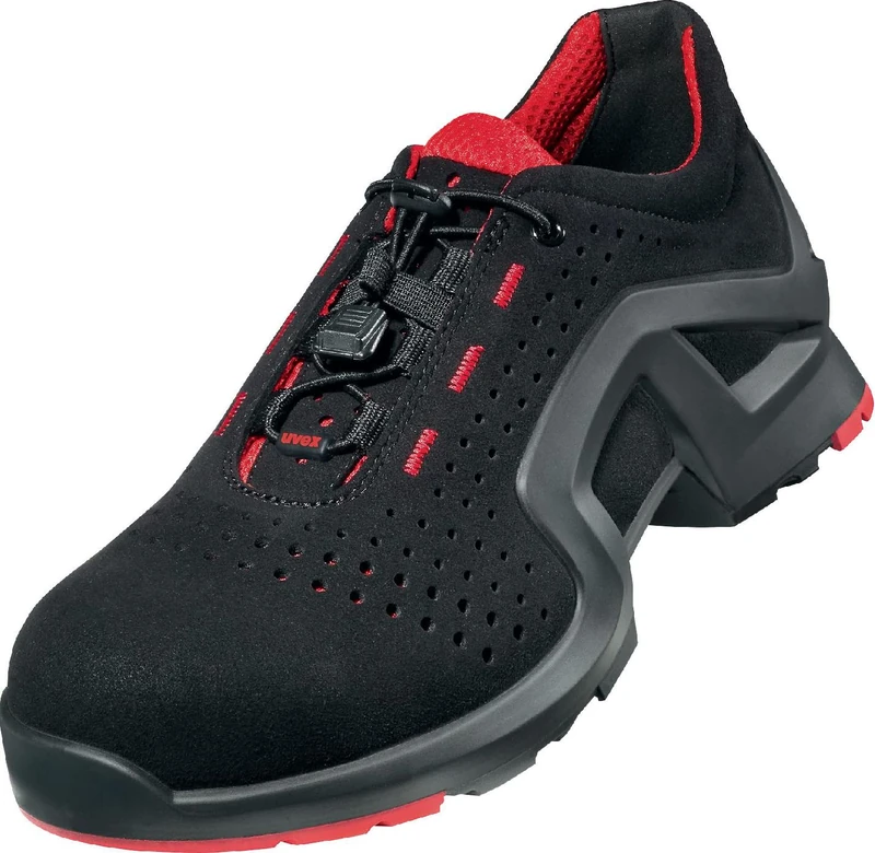 Uvex Damen 1 x-tended Support Safety Shoes - S1 SRC, Red/Black - Size 10