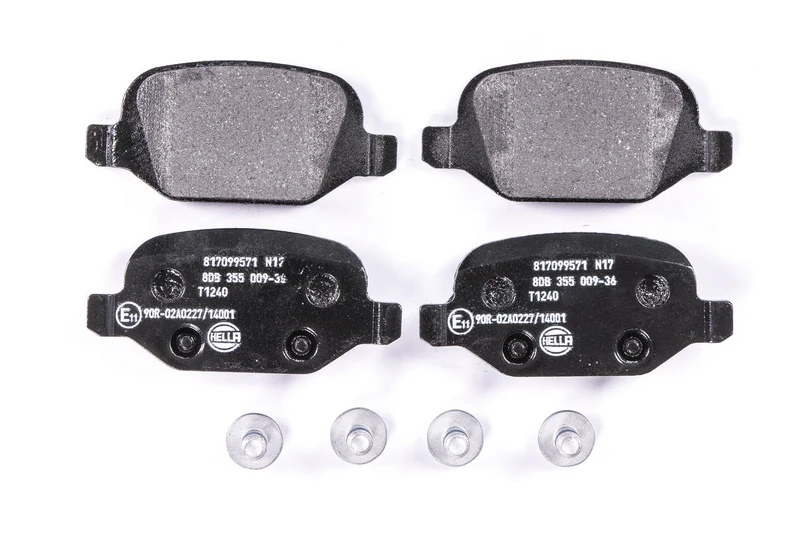 HELLA 8DB 355 009-361 Brake pad set - not prepared for wear indicator - T1240 - for e.g. ALFA ROMEO / FIAT / LANCIA