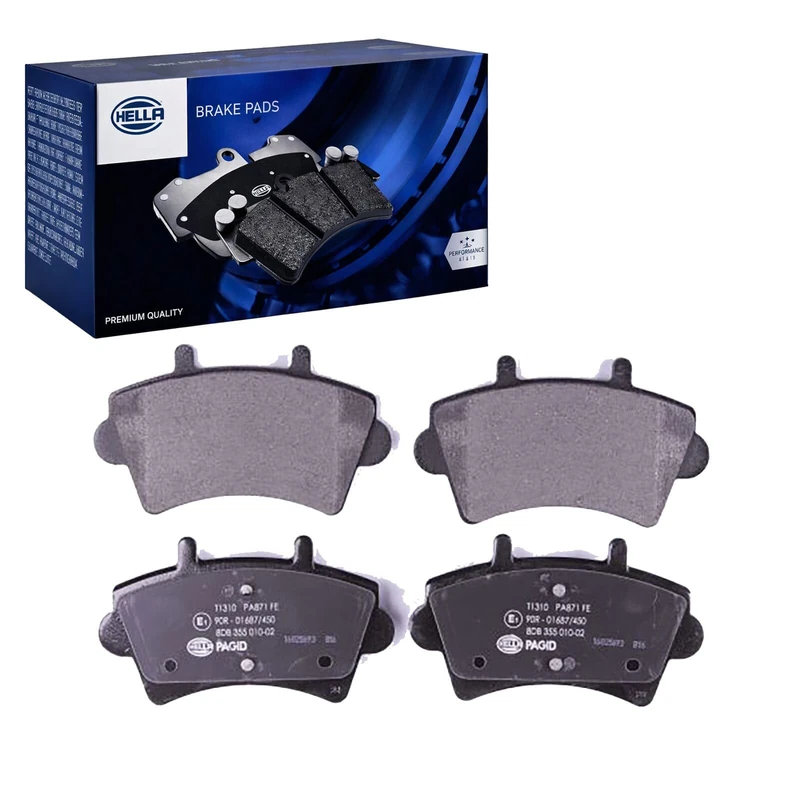 HELLA 8DB 355 010-021 Brake pad set - not prepared for wear indicator - T1310 - for e.g. NISSAN / OPEL / RENAULT / VAUXHALL