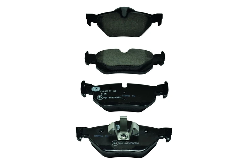HELLA 8DB 355 011-301 Brake pad set - prepared for wear indicator - T1447 - for e.g. BMW