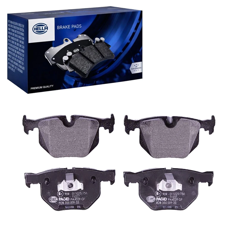 HELLA 8DB 355 009-331 Brake pad set - prepared for wear indicator - T1237 - for e.g. BMW
