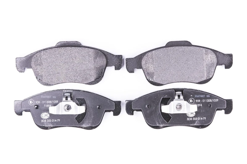 HELLA 8DB 355 014-791 Brake pad set - not prepared for wear indicator - T1894 - for e.g. DACIA / RENAULT