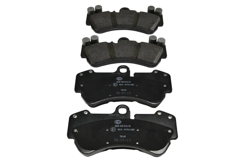 HELLA 8DB 355 018-701 Brake pad set - prepared for wear indicator - T5149 - for e.g. PORSCHE / VOLKSWAGEN