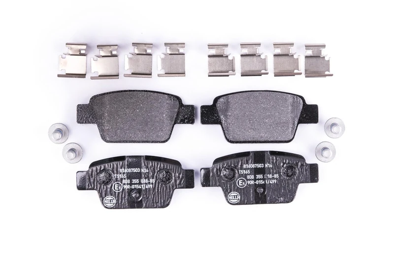 HELLA 8DB 355 018-851 Brake pad set - not prepared for wear indicator - T5165 - for e.g. ALFA ROMEO / CHRYSLER / FIAT / LANCIA - Image 1