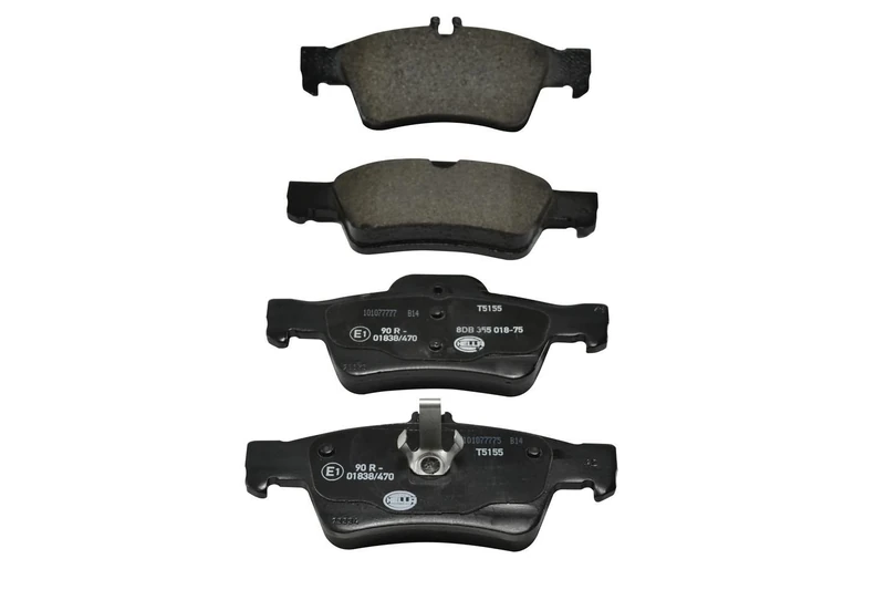 HELLA 8DB 355 018-751 Brake pad set - prepared for wear indicator - T5155 - for e.g. BRABUS / MERCEDES-BENZ - Image 1