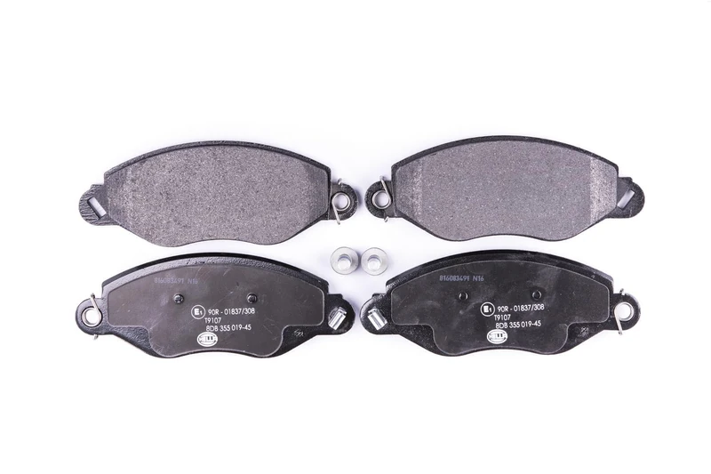 HELLA 8DB 355 019-451 Brake pad set - with acoustic wear warning - T9107 - for e.g. FORD