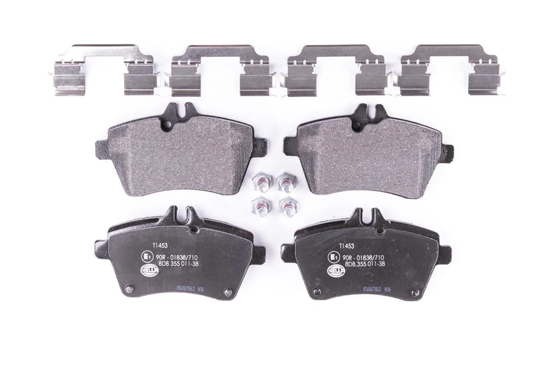 HELLA 8DB 355 011-381 Brake pad set - prepared for wear indicator - T1453 - for e.g. MERCEDES-BENZ