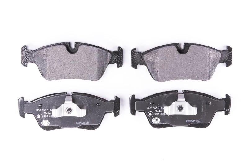 HELLA 8DB 355 011-281 Brake pad set - prepared for wear indicator - T1446 - for e.g. BMW