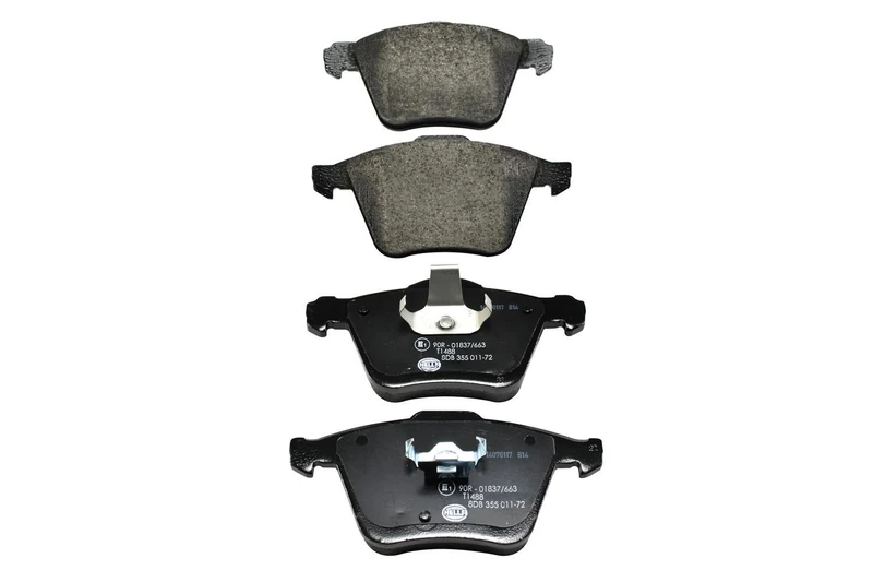 HELLA 8DB 355 011-721 Brake pad set - not prepared for wear indicator - T1488 - for e.g. VOLVO / VOLVO ASIA - Image 1