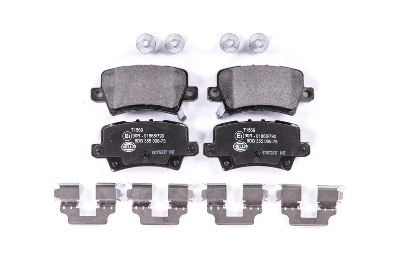 HELLA 8DB 355 006-751 Brake pad set - with acoustic wear warning - T1569 - for e.g. HONDA