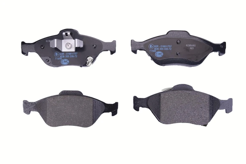 HELLA 8DB 355 006-721 Brake pad set - with acoustic wear warning - T1566 - for e.g. DAIHATSU / TOYOTA