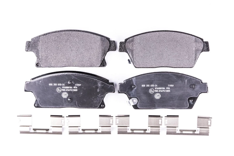 HELLA 8DB 355 015-241 Brake pad set - with acoustic wear warning - T1959 - for e.g. BUICK / CADILLAC / CHEVROLET / HOLDEN