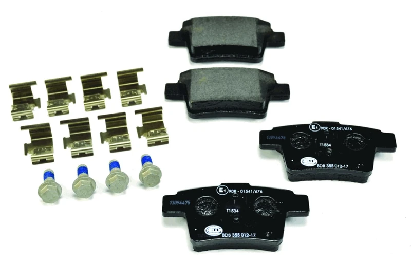 HELLA 8DB 355 012-171 Brake pad set - not prepared for wear indicator - T1534 - for e.g. BYD / FORD / JAGUAR / MERCURY