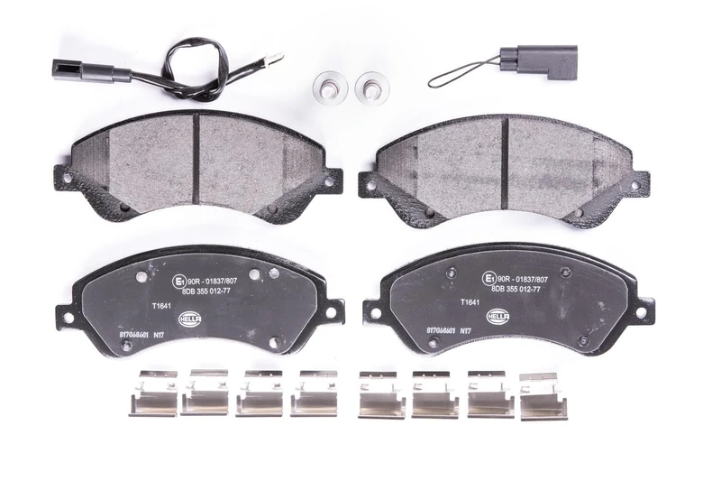 HELLA 8DB 355 012-771 Brake pad set - incl. wear warning contact - T1641 - for e.g. FORD