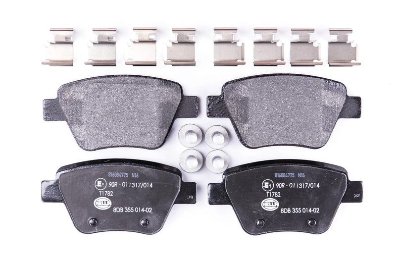 HELLA 8DB 355 014-021 Brake pad set - not prepared for wear indicator - T1782 - for e.g. AUDI / SEAT / SKODA / VOLKSWAGEN