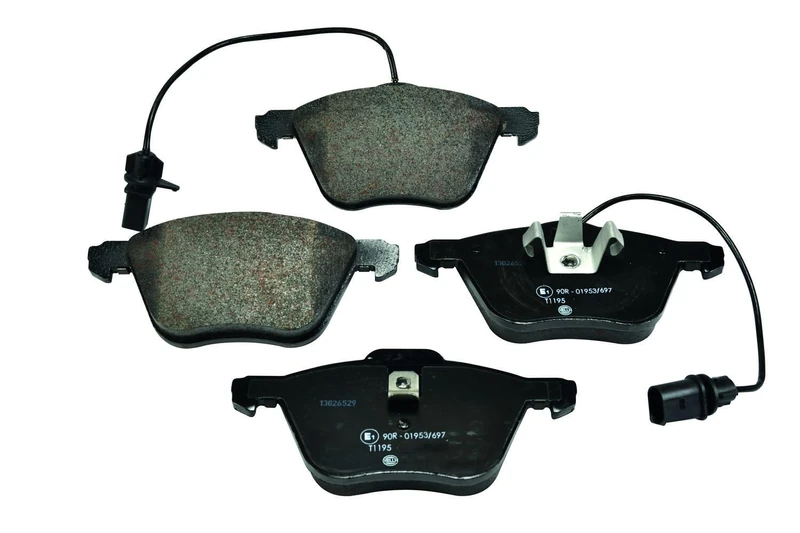 HELLA 8DB 355 008-921 Brake pad set - with integrated wear warning contact - T1195 - for e.g. FORD / SEAT / VOLKSWAGEN