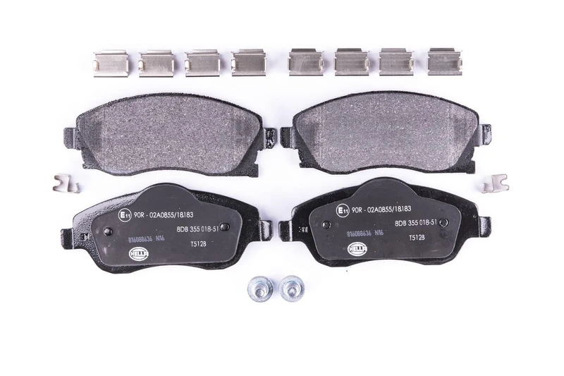 HELLA 8DB 355 018-511 Brake pad set - with acoustic wear warning - T5128 - for e.g. CHEVROLET / HOLDEN / OPEL / VAUXHALL