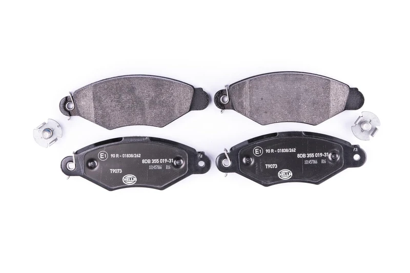 HELLA 8DB 355 019-311 Brake pad set - not prepared for wear indicator - T9073 - for e.g. CITROEN / PEUGEOT / RENAULT