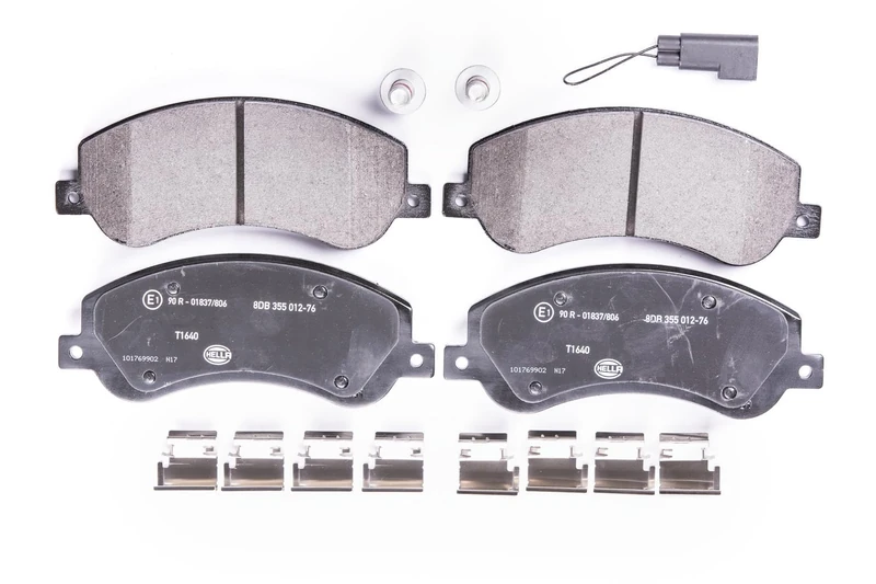 HELLA 8DB 355 012-761 Brake pad set - incl. wear warning contact - T1640 - for e.g. FORD