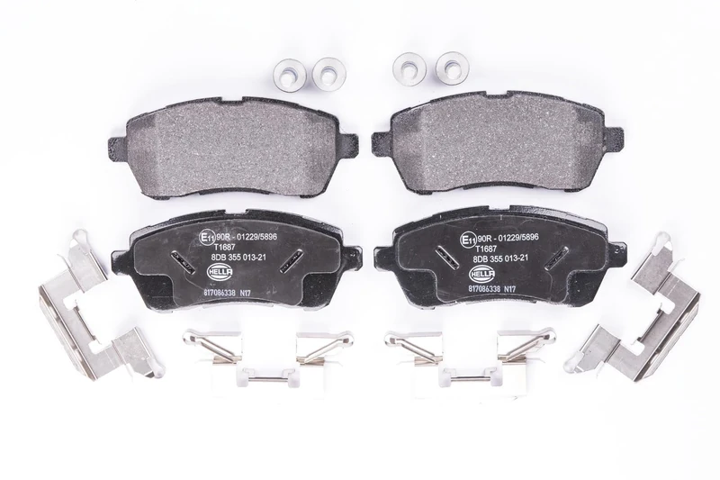HELLA 8DB 355 013-211 Brake pad set - not prepared for wear indicator - T1687 - for e.g. FORD / TOYOTA - Image 1