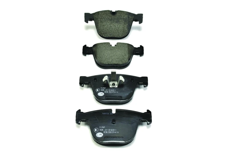 HELLA 8DB 355 014-141 Brake pad set - prepared for wear indicator - T1797 - for e.g. ALPINA / BMW