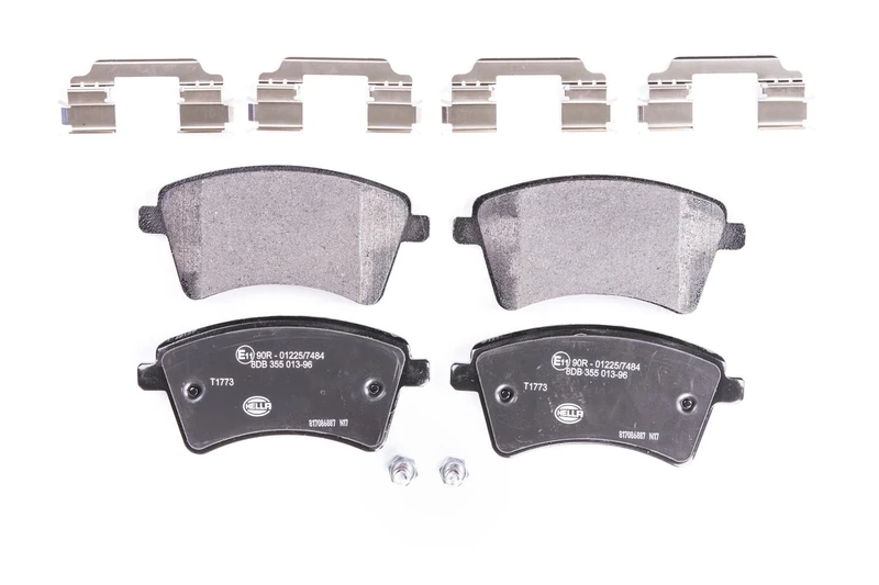 HELLA 8DB 355 013-961 Brake pad set - not prepared for wear indicator - T1773 - for e.g. MERCEDES-BENZ / RENAULT