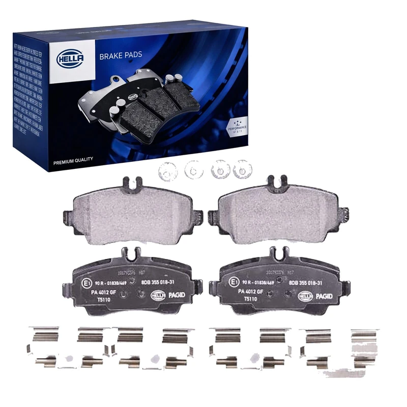 HELLA 8DB 355 018-311 Brake pad set - prepared for wear indicator - T5110 - for e.g. MERCEDES-BENZ