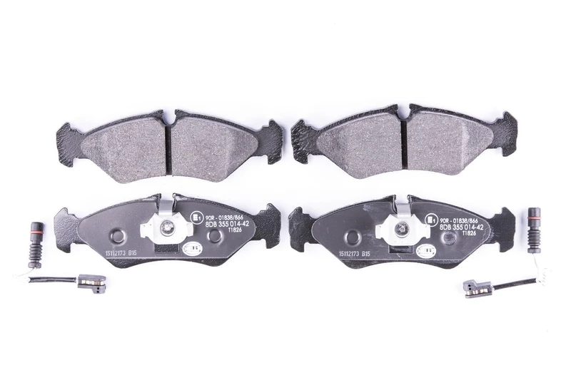 HELLA 8DB 355 014-421 Brake pad set - incl. wear warning contact - T1826 - for e.g. DODGE / FREIGHTLINER / MERCEDES-BENZ /VW
