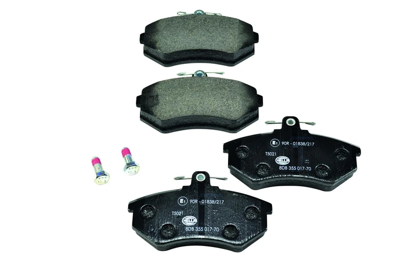 HELLA 8DB 355 017-701 Brake pad set - not prepared for wear indicator - T5021 - for e.g. AUDI / CHERY