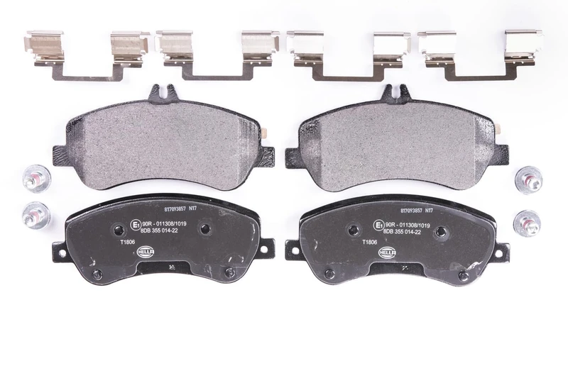 HELLA 8DB 355 014-221 Brake pad set - prepared for wear indicator - T1806 - for e.g. MERCEDES-BENZ