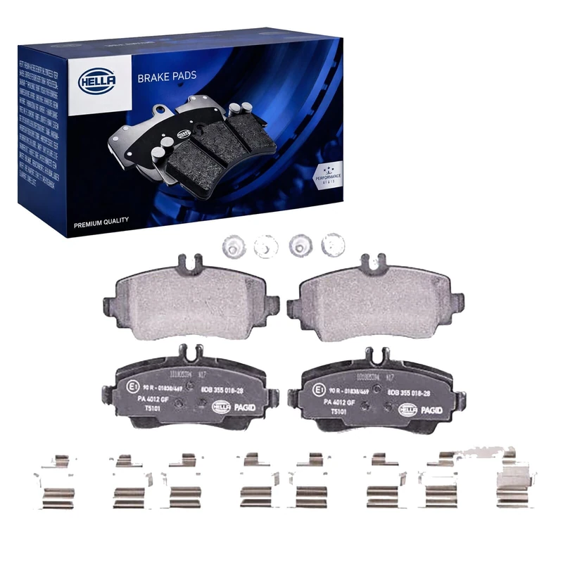 HELLA 8DB 355 018-281 Brake pad set - prepared for wear indicator - T5101 - for e.g. MERCEDES-BENZ - Image 1