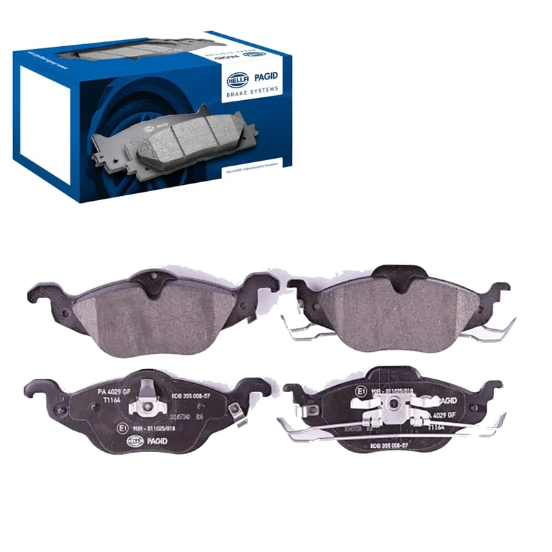 HELLA 8DB 355 008-571 Brake pad set - with acoustic wear warning - T1164 - for e.g. CHEVROLET / HOLDEN / OPEL / VAUXHALL