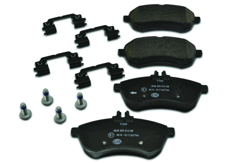 HELLA 8DB 355 012-581 Brake pad set - prepared for wear indicator - T1622 - for e.g. MERCEDES-BENZ - Image 1