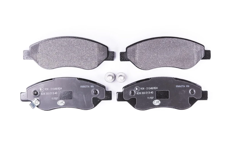 HELLA 8DB 355 013-401 Brake pad set - not prepared for wear indicator - T1707 - for e.g. OPEL / VAUXHALL