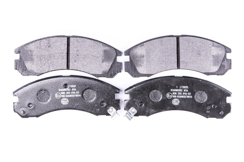 HELLA 8DB 355 016-531 Brake pad set - with acoustic wear warning - T3025 - for e.g. CITROEN / DODGE / MITSUBISHI