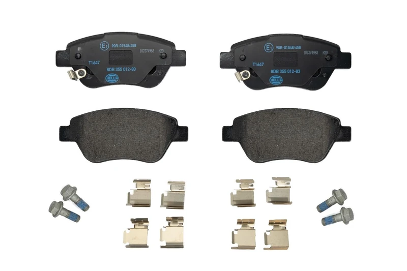 HELLA 8DB 355 012-831 Brake pad set - with acoustic wear warning - T1647 - for e.g. FIAT / OPEL / VAUXHALL
