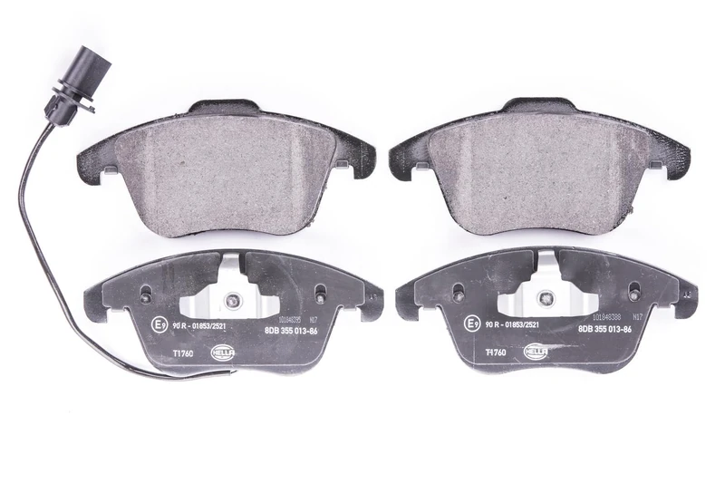 HELLA 8DB 355 013-861 Brake pad set - with integrated wear warning contact - T1760 - for e.g. AUDI