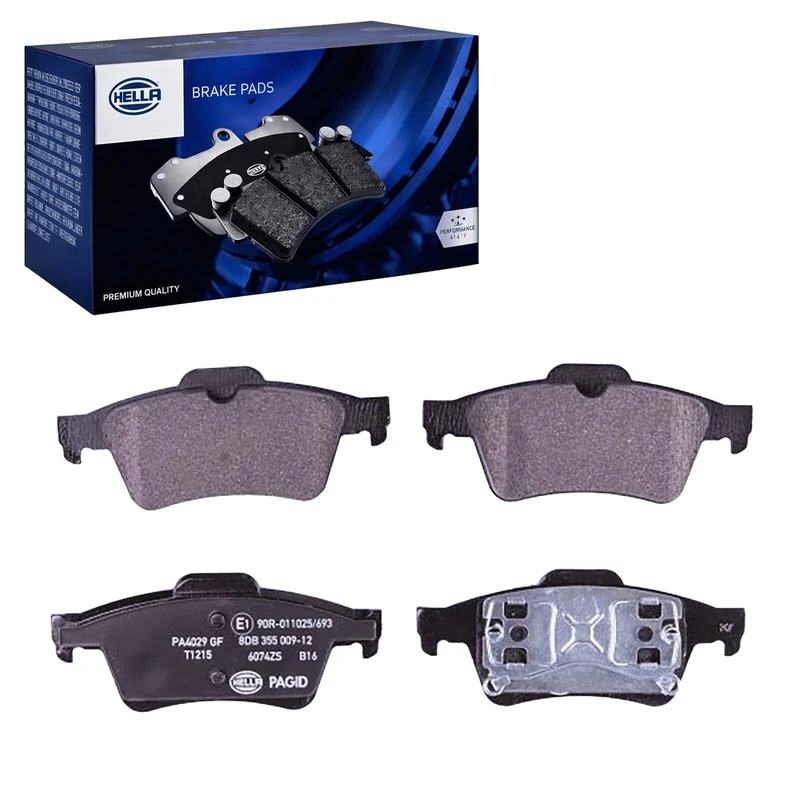 HELLA 8DB 355 009-121 Brake pad set - not prepared for wear indicator - T1215 - for e.g. NISSAN / RENAULT