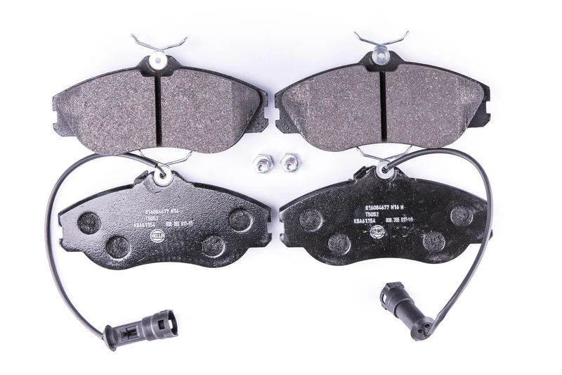HELLA 8DB 355 017-911 Brake pad set - with integrated wear warning contact - T5052 - for e.g. AUDI