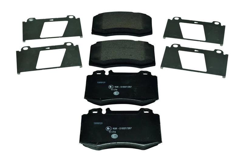 HELLA 8DB 355 008-691 Brake pad set - prepared for wear indicator - T1174 - for e.g. MERCEDES-BENZ