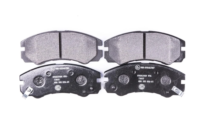 HELLA 8DB 355 016-611 Brake pad set - with acoustic wear warning - T3033 - for e.g. ACURA / CHEVROLET / HOLDEN / HONDA