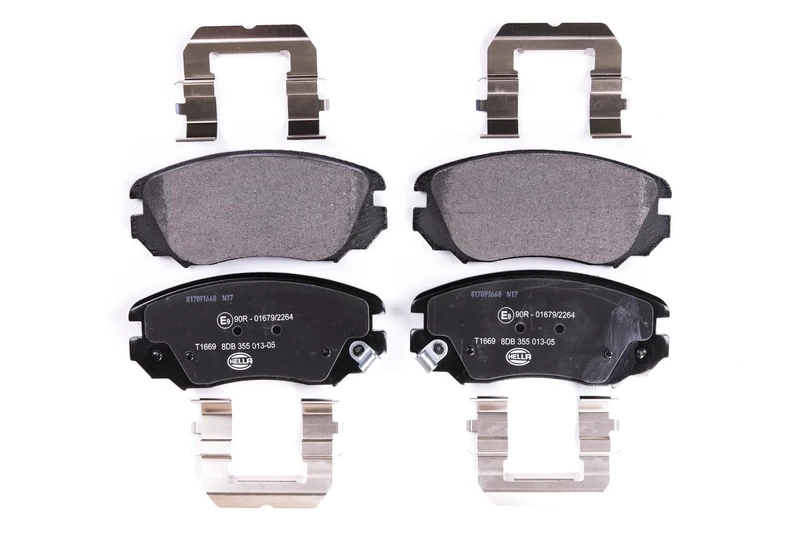 HELLA 8DB 355 013-051 Brake pad set - with acoustic wear warning - T1669 - for e.g. BUICK / CHEVROLET / GMC / HOLDEN / OPEL