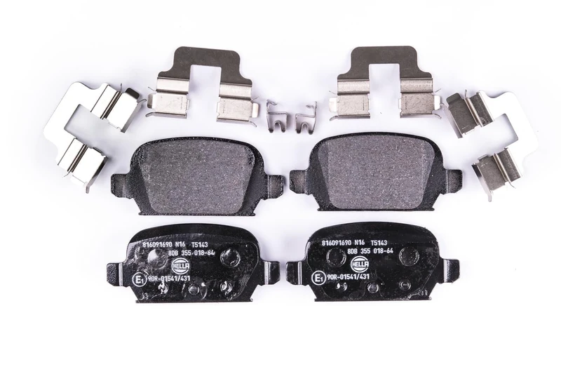 HELLA 8DB 355 018-641 Brake pad set - with acoustic wear warning - T5143 - for e.g. HOLDEN / OPEL / VAUXHALL - Image 1